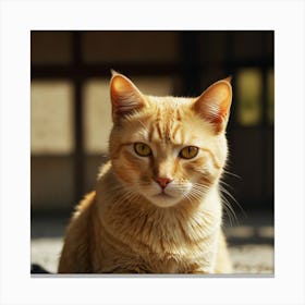 Portrait of Yellow Cat Canvas Print