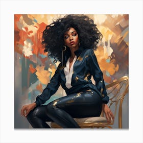 The Calm Confidence of a Black Queen Canvas Print