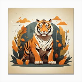 Tiger In The Forest Canvas Print