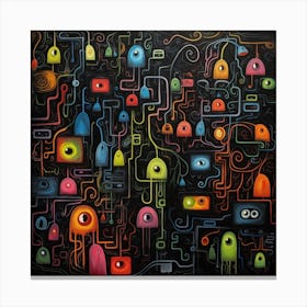 Monsters And Circuits Canvas Print