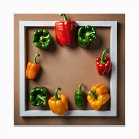 Peppers In A Frame 29 Canvas Print