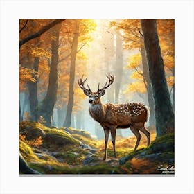 Deer In The Forest 145 Canvas Print