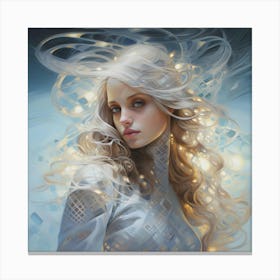 Girl With White Hair 2 Canvas Print