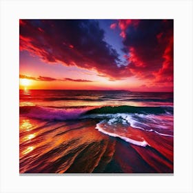 Sunset At The Beach 278 Canvas Print