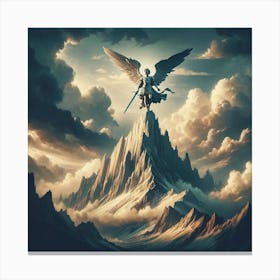 Angel On Top Of Mountain Canvas Print