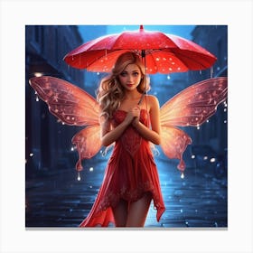 Fairy In The Rain Canvas Print