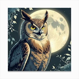 Leonardo Phoenix 10 A Mystical Great Horned Owl Illustration S 0 Canvas Print