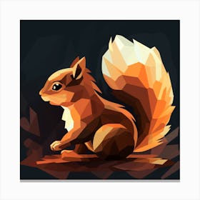 Low Poly Squirrel Canvas Print