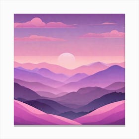 Misty mountains background in purple tone 29 Canvas Print