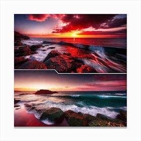 Sunset Over The Ocean 61 Canvas Print