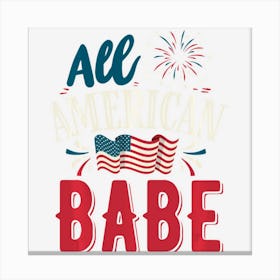 All American Girl 4th Of July Women Usa Flag Canvas Print