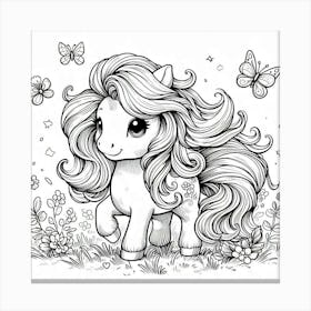 Line Art pony 1 Canvas Print