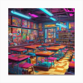 Psychedelic Classroom Canvas Print