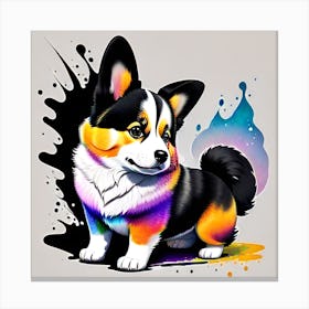 Corgi Painting 9 Canvas Print