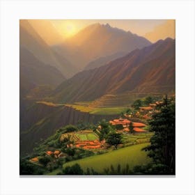 Sunset In The Valley Canvas Print