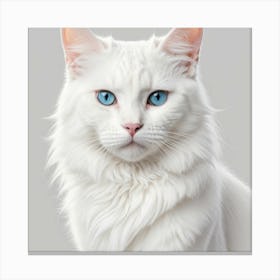 White Cat With Blue Eyes Canvas Print