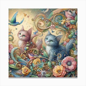 Colorful Kittens 2 Canvas Print
