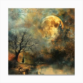 Full Moon In The Forest Canvas Print