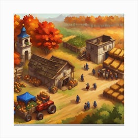 Fall Town Canvas Print