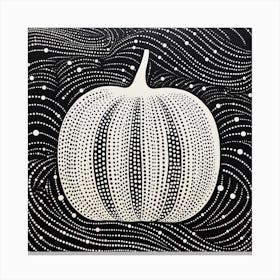Yayoi Kusama Inspired Pumpkin Black And White 4 Canvas Print
