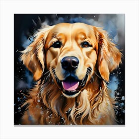 Golden Retriever Painting 27 Canvas Print