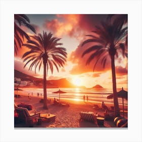 Sunset On The Beach Canvas Print