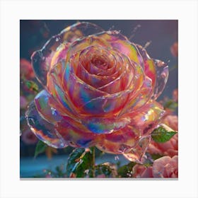 Rose With Water Droplets Canvas Print