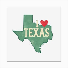 I Love Texas Canvas Print