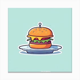 Burger On A Plate 136 Canvas Print