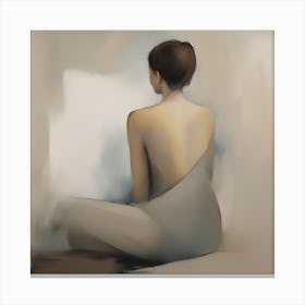 'Sitting Woman' Woman Thinking Canvas Print