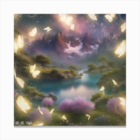 Landscape Butterflies Canvas Print