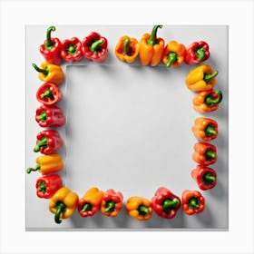 Frame Of Peppers 9 Canvas Print