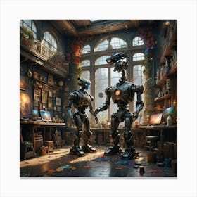 Robots In The Room Canvas Print