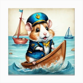 Hamster In A Boat 11 Canvas Print