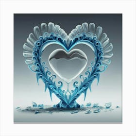 Heart silhouette in the shape of a melting ice sculpture Canvas Print
