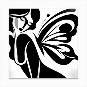 Female Figure Abstract with Butterfly Wings Canvas Print