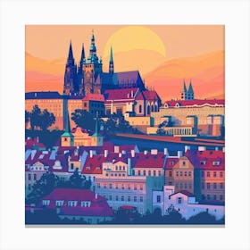 A Prague Castle In Prague Vector Design Illustra 1720028526 1 Canvas Print