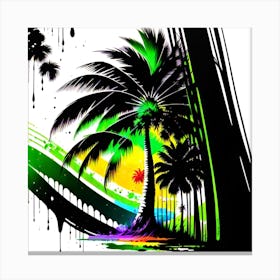 Tropical Palm Tree Canvas Print