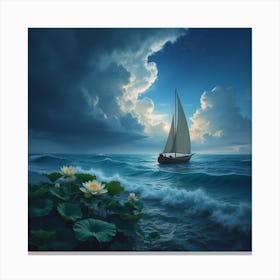 Sailboat On The Ocean Canvas Print