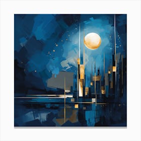 Cityscape At Night 3 Canvas Print