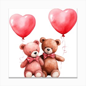 Couple Of Teddy Bears Canvas Print
