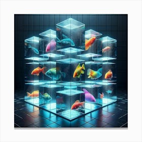 Cubes Of Fish 1 Canvas Print