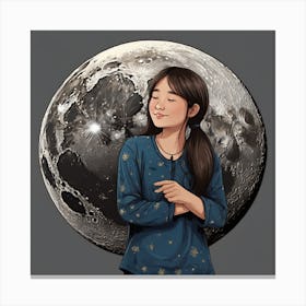 Girl On The Moon Canvas Print