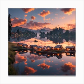 Sunrise Over Lake 2 Canvas Print