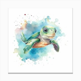 Baby Sea Turtle Watercolour 0 Canvas Print