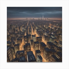 Cityscape At Night Canvas Print