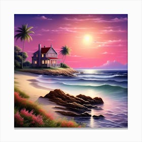 House On The Beach Canvas Print