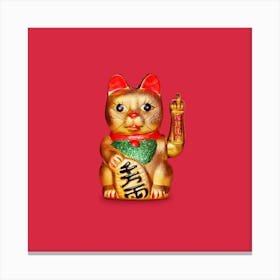 Lucky Cat Square Canvas Print