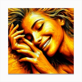 Abstract Wall Art Smiling Woman Canvas Print