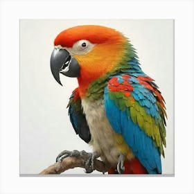 Parrot On A Branch Canvas Print